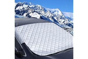 BOOSHMall Osłona przedniej szyby, ultra gruba osłona na przednią szybę samochodu, ochrona przed śniegiem, lodem, mrozem, kurzem, 150 x 100 cm