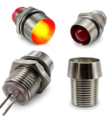 20 Stück LED-Halter Für 3mm Dioden – Kupfer, Mit Mutter & Kappe, 9 X 8 Mm, Einbauloch 5 Mm – Für Panels, Platinen & DIY