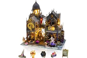 Foyucool Miniature da Costruire per Adulti, Kit Casa delle Bambole in Legno, Diorama con Arredi Completi, Compleanni e Natale, Caffè Magico​