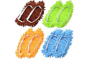 MAIXINNEW 8 Piezas Zapatillas Mopa para Limpiar el Suelo, Mopa de Pies Casa Mujer, Pantuflas Limpia Suelos para Cocina y el Baño