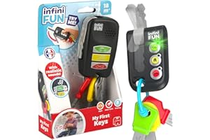 Infini Fun My First Keys Imitation Game for Kids, Toy Car Keys for Imaginative Play, Ultra-Realistic Pretend Kids Play Set, Fake Keys, Discover Colours & Sounds, For Kids Ages 18 Months Plus