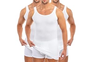 HERMKO 3007 3er Pack extralanges Herren Unterhemd (+10 cm) Tank Top aus 100% Bio-Baumwolle