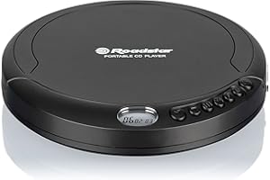 Roadstar PCD-435NCD/BK Discman, Lecteur CD, CDA, CD-R, CD-RW, Portable avec Écouteurs Inclus, sans Fil, Écran LCD, Piles, Noir