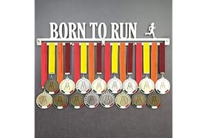 MEDALdisplay Born TO Run - Medagliere da Parete - Porta medaglie Running, Maratona, Corsa - Sport Medal Hanger - Display Rack - Acciaio Inox 100% Made in Italy by