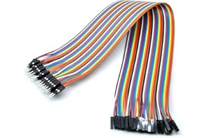 Oiyagai Dupont Line 2 Set/80pcs 30cm / 11.8 in Femelle to Male Jumper Wire Dupont Cable pour DIY Arduino Raspberry Pi
