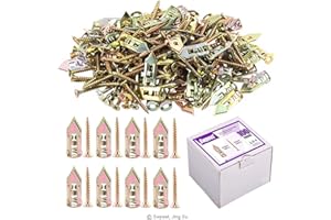 Swpeet Lot de 200 chevilles auto-perceuses pour cloisons sèches avec kit de 100 vis, pas de perçage ou de trous dans le mur, parfait pour TV