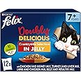 FELIX Doubly Delicious 7+ Meaty Selection in Jelly Wet Cat Food 12x100g (Pack of 4)