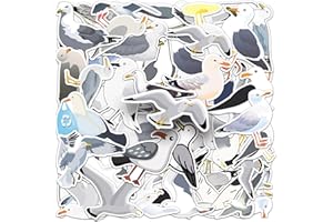 LYLSDSB Möwen Aufkleber 50 Stück Vinyl Cartoon Niedliche Vogel Aufkleber für Laptop Skateboard Koffer Computer Auto Scrapbook Telefon Motorrad Gepäck,Wasserdicht Seagull Tiere Sticker für Kinder Jungen