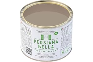 TecnoChalk® Persiana Bella Nuova Chalk Paint Extra Forte - Non Richiede Finitura – Ricolora Senza Carteggiare Persiane, Finestre, Porte e Infissi - Interno/Esterno - Colore Tortora (500 ml)
