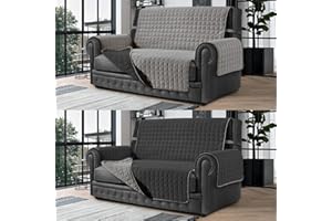 BANZAII TEXTILE INNOVATOR ONLINE Banzaii Cubre Sofá Funda Sofá Acolchada Reversible – Protector para Sofá 3 Plazas, Gris Claro y Gris Oscuro