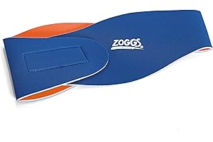 Zoggs Kids' Swimming Ear Band, Blue/Orange, Small/Medium
