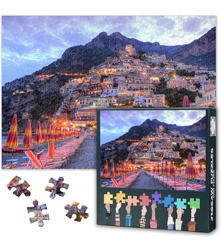 Ravensburger Puzzle 1000 Pezzi - Cena A Positano, Italia - Panorama Costiera Amalfitana