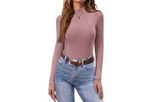 Ekouaer Damen Langarmshirt Rollkragenpullover Oberteil Shirt Basic Tops Thermounterwäsche Unterhemd Silm Fit, S-XXL