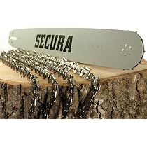 SECURA Motorsägen-Schwert + 4 Sägeketten – 35 Cm, 3/8 Zoll, 1,3 Mm, 52 TG, Für Dolmar PS-Sägen