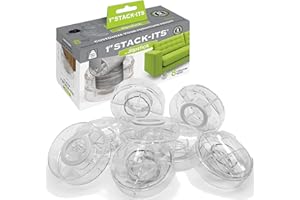 Slipstick CB658 Stack-Its 1 Inch Adjustable Bed Risers/Furniture Risers (Set of 8) Lifts Height 1", 2", or 3" When Stacked - Clear Heavy Duty Raisers