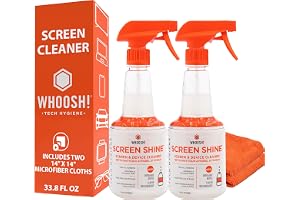 WHOOSH! Screen Cleaner Pro 2 x 500ml, Refillable, No Stripes, Without Alcohol, TV OLED LCD, Smart TV, Monitor, Laptop, Smartp
