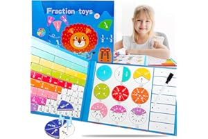 Tangdudu Puzzle Fraction Magnétique, Jeu Magnétique Fraction, Jeux Éducatifs Mathématiques, Jeu Mathématiques Montessori, Idéal pour l'Apprentissage Préscolaire et l'enseignement en Classe (Lion)