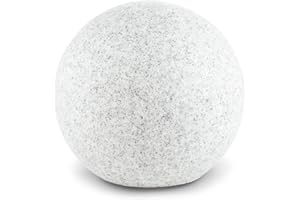 Lightcraft - Shinestone M, Gartenleuchte, Außenleuchte, Kugelleuchte aussen, für Garten und Außenanlagen, 30 cm Durchmesser, Naturstein-Optik, granit