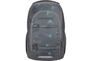 coocazoo Schulrucksack Every „Arrow Drift“, grau-türkis, ergonomischer & anpassbarer Tornister, höhenverstellbar, mit Brustgurt & Hüftgurt, ab der 3. Klasse