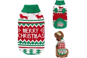 Lyneun Hundepullover Weihnachten, Hund Weihnachten, Weihnachtspullover Hunde, Warm Pullover für Hunde, Strickpullover für Hunde, Hunde Pullis Haustier Kostüm Mantel