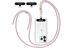 Gectre Handykette Universal, Geeignet für alle Smartphones, mit 2 Stück Universelles Patch, Handyband passend für alle Standard Handyhülle (Roségold)