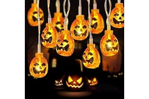 NOJGAC Halloween Decorations, Halloween Lights 20 LED 3D Pumpkin Lights 3m/10ft Battery Powered Fairy Lights, Halloween String Lights Spooky Pumpkin Lights for Halloween Indoor Outdoor Decorations