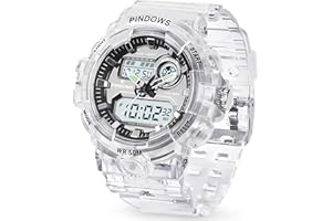 PINIDOUS Orologio Donna Orologio Digitale Sportivo Per Donna Adolescente,7 Colori Luce LED,Grande Display Analogico Digitale Orologio Impermeabile con Allarmi,Cronometro,Suoneria Oraria Orologio Multifunzione