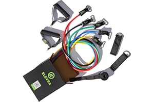 GENERIC Resistance Bands Set Men Women, Exercise band – 5 TPE Exercise Bands with Handles, Door Anchor & Carry Bag – Latex-Free Exercise Equipment for Home Use