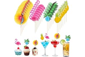LQTSLFM 100 Pezzi Decorazioni Cocktail Estate, Decorazione Cocktail Spiaggia, Decorazione Torta Hawaiana Accessori Cocktail Frutta per Decorazioni delle Feste Estive