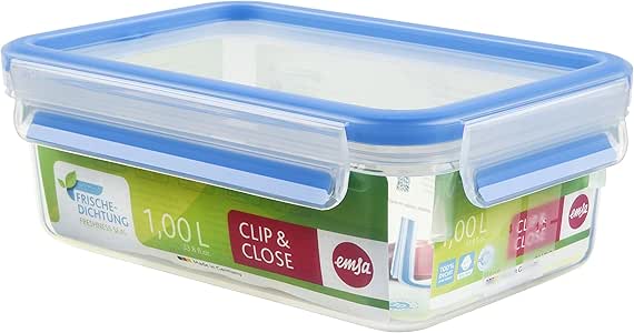 Emsa 508540 Rechteckige Frischhaltedose mit Deckel, 1.0 Liter