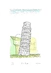 Stamperia D'Arte Busato: "Torre di Pisa" - Vico Calabr&ograve; - litografia a tre colori. Numerate e firmate dall'artista.
