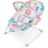 Bright Starts Flamingo Vibes 3 Noktalı Emniyet Kemeri Titreşimli Salyangoz ve Oyuncak Barı 0-6 Ay