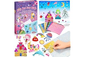 STFITOH Craft Kits for Kids Age 3 4 5 6 7 8,Arts and Crafts for Kids Toys for 3 -10 Years Olds Girls Foil Art for Kids Gifts for 3 -10 Years Olds Girls DIY Foil Fun Unicorns & Princesses Girls Gifts Age 3-8