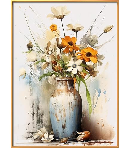 YEESAM ART Kreuzstich-Set „Van Gogh Sternenh Nacht“ – 11 CT, 59x45 Cm, Vorgedruckt, Für Anfänger & Erwachsene