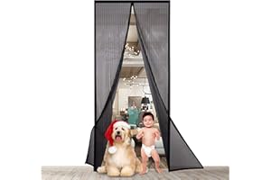 DAWANYI Magnet Fly Screen Door,90x210 cm Anti Mosquito Door Mesh Fly Curtain Easy to Install Without Drilling Keep Bugs Out Lets for Children's Room/Bedroom/Balcony