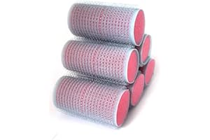 LA ROSA PRODUCTOS PROFESIONALES NIKO Lot de 6 bigoudis auto-agrippants 28 mm avec éponge pour dormir, peigne à cheveux pour boucles et ondulations extra doux, outil de coiffure pour salon de coiffure – Couleur aléatoire