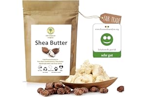 ‎GRÜNE VALERIE NATURKOSMETIK Grüne Valerie - SheaButter 250g unraffiniert Ivory White Karite - Kaltgepresst (Grad A+) pur & rein im Frischepack - Rohseife/Seifenbasis - Das Beste vegane Hautpflegeprodukt aus dem fairen Handel