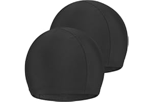 Halinuia - Gorro de baño para piscina y niños y adultos, tejido elástico de poliéster suave, gorro de natación
