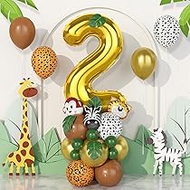 Two Wild Backdrop For Boy Birthday Party Jungle Safari Animals Zoo Green Leaves Balloons Photography Background Two Wild Boy 2year Second Birthday Party Banner I.768900563
