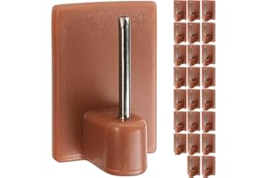 YOUR DAY MATE Gancio autoadesivo per bastone, 24 pz, Colori del legno, misura 25 x 17 mm, ganci per tenda, ganci per zanzariere, gancio adesivo per tende a finestra, aggancio per bastoni su finestre, curtain hook