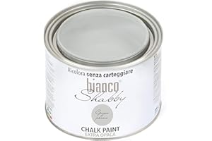 BIANCO SHABBY biancoShabby® Chalk Paint Grigio Polvere Pintura Shabby Chic Vintage para Muebles y Paredes Extra Mate vuelva a dar color fácilmente todo tipo de material sin lijar (500 ml Paquete de 1)