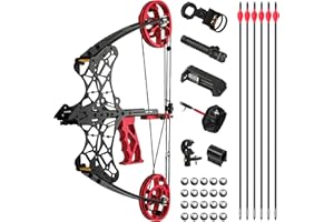 The7boX 40 lbs Bogenschießen Compoundbogen Set, Stahlkugel Jagdbogen,geeignet für Outdoor-Schießen, Bogenschießen, Angeln, Sowohl für Links als Auch für Rechtshänder