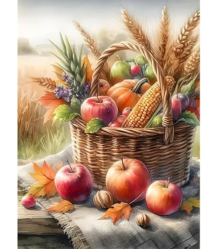 Diamond Painting Küche Kirsche 30x40 Cm - DIY Diamantbild Mit Runden Steinen, Komplett Set, Wanddekoration