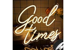 RAINDEE Good Times Neon Signs, LED Neon Light Sign for Wall Decor, Art Decorative Good Times Party Neon Lights for Bachelorette Party, Engagement Party, Birthday Party, Wedding Party Warm White