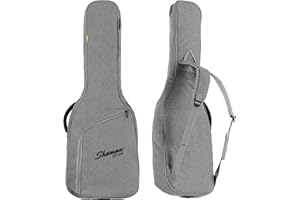 Shaman EGB-102 GY Premium-Line E-Gitarrentasche - Wasserabweisendes und reißfestes Außenmaterial - Gepolsterte, verstellbare Rucksack-Gurte und Aufsatztasche - Gigbag mit verstärktem Tragegriff