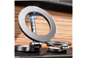 LISEN Soporte Móvil Coche MagSafe Plegable [Imanes Fuerte], Soporte Magnetico Movil Coche Salpicadero Phone Holder Car Sujeta Moviles Coche para para iPhone 15 14 13 12 Samsung S24 S23 y Funda MagSafe