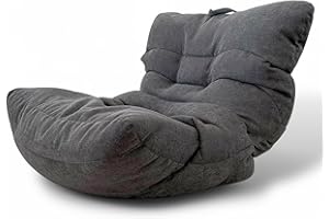 Aiire Puff Salon de Lujo XXL - Sofa Puf Gigante Moderno de Diseño - Modelos de Puffs o Bean Bag Chair Grandes con Relleno Incluido para Adultos o Decoracion Habitacion Juvenil Gris Oscuro