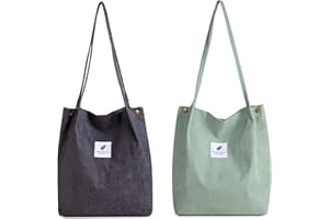 Makukke Bolso de Hombro para Mujer - Bolso de Pana de 2 Piezas Bolso de Hombro para Mujer Bolso con asa para Mujer para Viajes Diarios, de Oficina, Escolares y de Compras