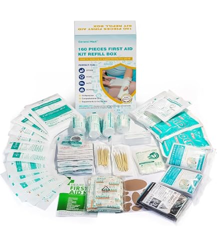 QUALICARE Recharge Trousse Premiers Secours 1-10 Personnes - Kit Conforme HSE Petit Travail Essentiel