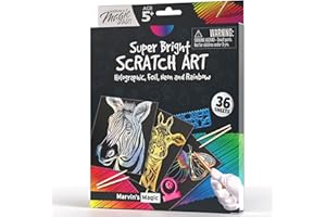 Marvin's Magic - Scratch Art Kit for Kids - 36 Rainbow Sheets, 4 Wooden Styluses, Stencils & Spirograph - Creative DIY Drawing Paper for Boys & Girls - Arts & Crafts Gift Set Ages 5-12